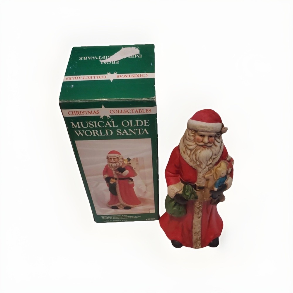 Musical Olde World Santa Claus Vtg 1991 Christmas Collectables Holiday Figurine